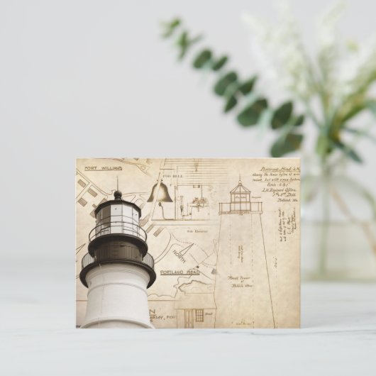 Draagkop Licht gemeten tekeningen en plannen Briefkaart (Staand voorkant)