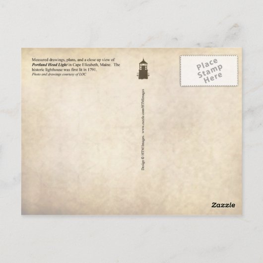 Draagkop Licht gemeten tekeningen en plannen Briefkaart (Achterkant)