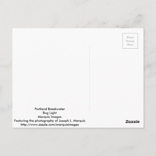 Draagland Breakwater / Bug Light Briefkaart (Achterkant)