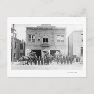 Draagland, OF Paarden met vuurstation en Mannen Briefkaart