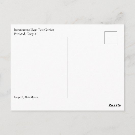 Draagland Roos Garden, OF Briefkaart (Achterkant)