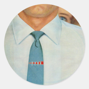 Draagman uit de jaren '50 ronde sticker