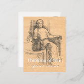 Draagpotloodgrafiek op het vliegtuig folie feestdagen briefkaart (Voorkant / Achterkant)