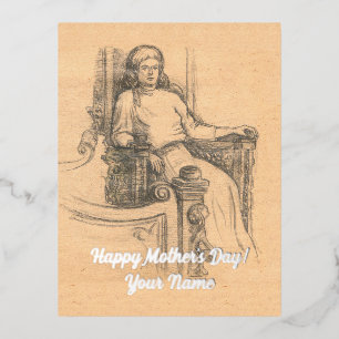 Draagpotloodgrafiek op het vliegtuig folie feestdagen briefkaart