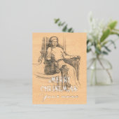 Draagpotloodgrafiek op het vliegtuig folie feestdagen briefkaart (Staand Voorkant)