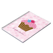 Draagroze cupcake-laptop notitieboek (Linkerzijde)