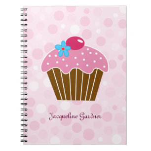 Draagroze cupcake-laptop notitieboek