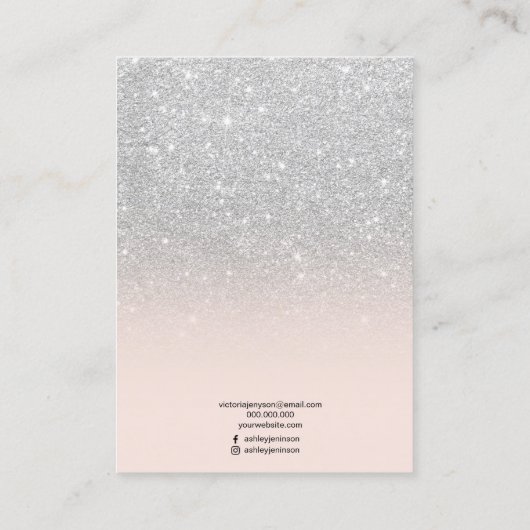 Draagscherm voor Blush zilveren glitter-juwelen Visitekaartje (Achterkant)