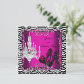 Draagschoeisel van de hotroze Zebra Afdrukpartij Kaart (Staand voorkant)