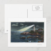 Draagse vuurtoren bij nacht briefkaart (Voorkant / Achterkant)