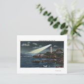 Draagse vuurtoren bij nacht briefkaart (Staand voorkant)