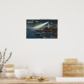 Draagse vuurtoren bij nacht poster (Keuken)