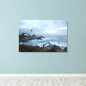 Draagse vuurtoren op zonsopgang canvas afdruk (Insitu (Houten vloer))