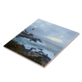 Draagse vuurtoren op zonsopgang tegeltje (Zijkant)