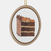 Draagstuk van de Duitse Chocolade Cake Slice Birth Keramisch Ornament (Rechts)