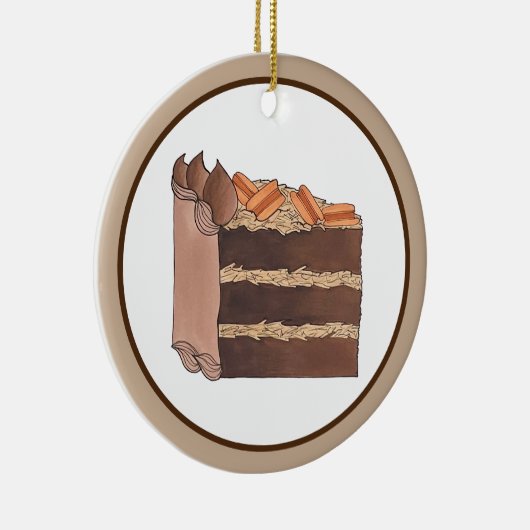 Draagstuk van de Duitse Chocolade Cake Slice Birth Keramisch Ornament (Rechts)