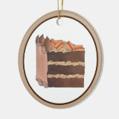 Draagstuk van de Duitse Chocolade Cake Slice Birth Keramisch Ornament (Links)
