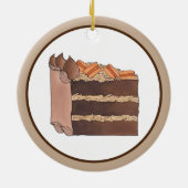 Draagstuk van de Duitse Chocolade Cake Slice Birth Keramisch Ornament (Achterkant)