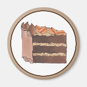 Draagstuk van de Duitse Chocolade Cake Slice Birth Magneet (Voorkant)