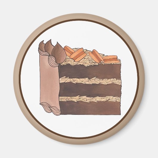 Draagstuk van de Duitse Chocolade Cake Slice Birth Magneet (Voorkant)