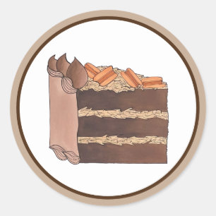 Draagstuk van de Duitse Chocolade Cake Slice Birth Ronde Sticker