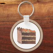 Draagstuk van de Duitse Chocolade Cake Slice Birth Sleutelhanger (Voorkant)