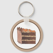 Draagstuk van de Duitse Chocolade Cake Slice Birth Sleutelhanger (Achterkant)