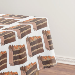 Draagstuk van de Duitse Chocolade Cake Slice Birth Tafelkleed