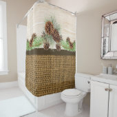 Draagstukken en houten spelden douchegordijn (In situ)