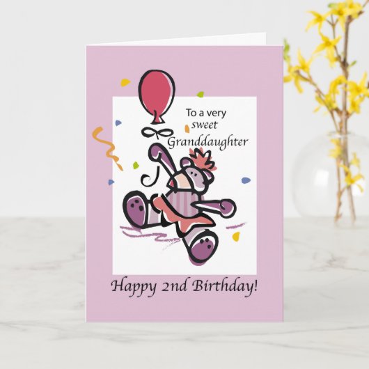 Draagt de 2de Verjaardag van de kleindochter Kaart (Gele Bloem)