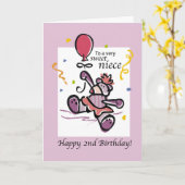 Draagt de 2de Verjaardag van de nicht Ballon Kaart (Gele Bloem)