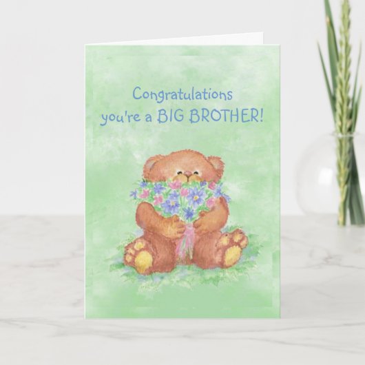 Draagt de GROTE BROER FunTeddy van gelukwensen Kaart (Voorkant)