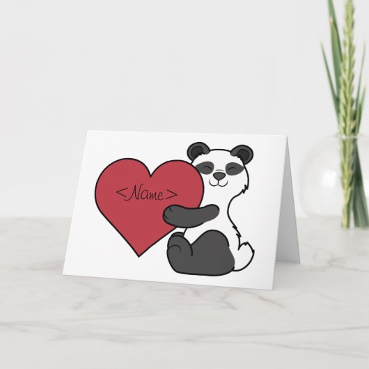 Draagt de Leuke Panda van de Valentijnsdag met Feestdagen Kaart (Voorkant)