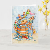 Draagt & de Ton van de Was - het Wenskaart van Kaart (Gele Bloem)