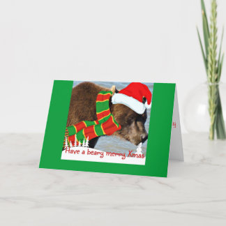 Draagt de Vrolijke Kerstman van Beary het Feestdagen Kaart