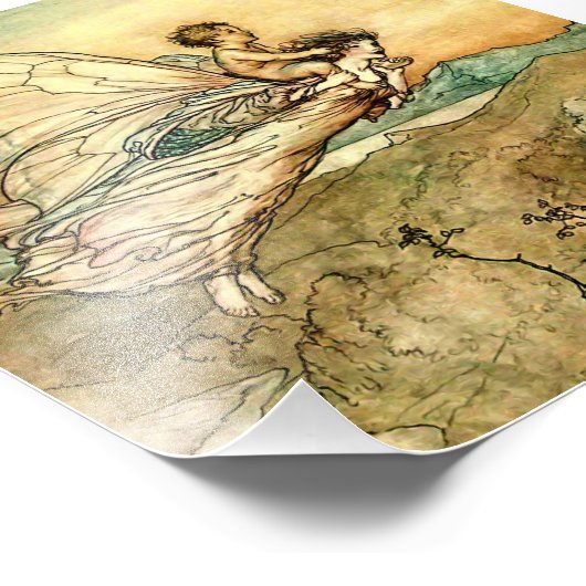 “Draagt de wisselkind” Sprookjeskunst van Arthur R Foto Afdruk (Hoek)