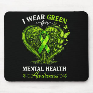Draagt Groene Mental Health Lint Mentale Gezondhei Muismat