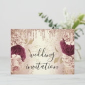 Draagt het Roos Gold Rozen Burgundy op in Marsala Kaart (Staand voorkant)