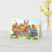 Draagt in Oude Vrachtwagen Hillbilly - Wenskaart Kaart (Gele Bloem)