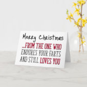 Draagt je kunst en houdt van je, grappige kerst kaart (Gele Bloem)