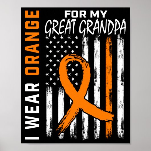 Draagt Oranje Voor Grootvader Leukemiebewustzijn Poster (Voorkant)