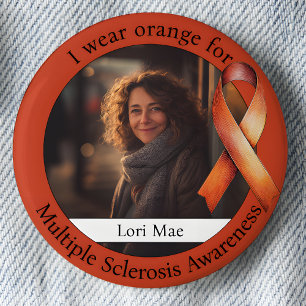 Draagt Oranje voor Multiple Sclerose-bewustzijnsfo Ronde Button 5,7 Cm