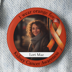 Draagt Oranje voor Zelfbeschadiging Bewustzijn Fot Ronde Button 5,7 Cm