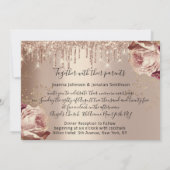 Draagt Roos Gold Rozen op Marsala Wedding Kaart (Achterkant)