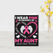 Draagt Roze Ter Nagedachtenis Aan Mijn Tante Borst Kaart (Gele Bloem)