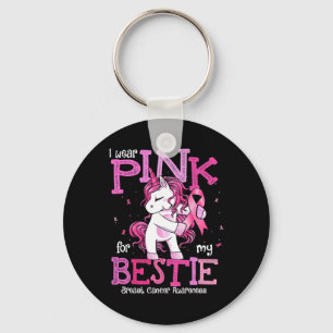 Draagt Roze Voor Mijn Bestie T-shirt Borstkanker B Sleutelhanger