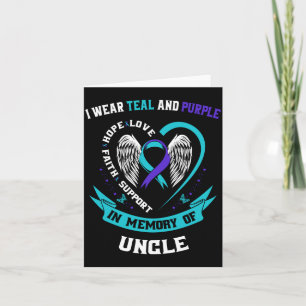 Draagt Teal En Paars Voor Oom Bewustzijn T-shirt Kaart