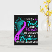 Draagt Teal Paars Ter Herinnering Aan Mijn Neefje Kaart (Gele Bloem)