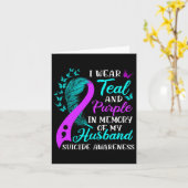 Draagt Teal Paars Ter Herinnering Aan Mijn Overled Kaart (Gele Bloem)
