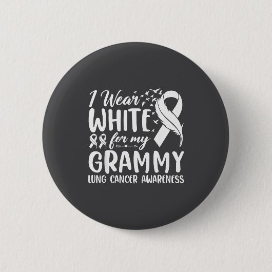 Draagt Wit Grammy Longkankerbewustzijn Ronde Button 5,7 Cm (Voorkant)